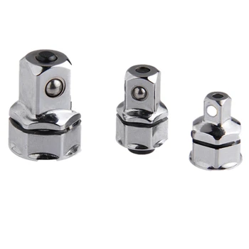 

BEAU-3-Piece Wrench Socket Adapter Set 1/4 Inch 3/8 Inch 1/2 Inch Square Hex Handle Cr-V Quick Release Drive Sleeve Adapter