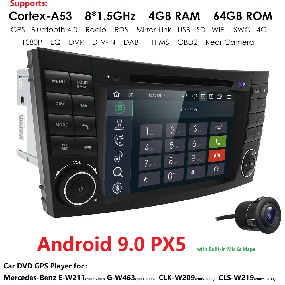 #*Cheap 2019 Latest Android 9.0 IPS Touch Screen Car DVD Player For Mercedes Benz E Class W211 E200 E220 E300 E350 Octa Core Wifi Radio
