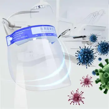 

3/5Pcs Increased HD Protective Head-Mounted Isolation Mask Anti-Fog Dustproof Dental Protective Face cover shield WIth Sponge