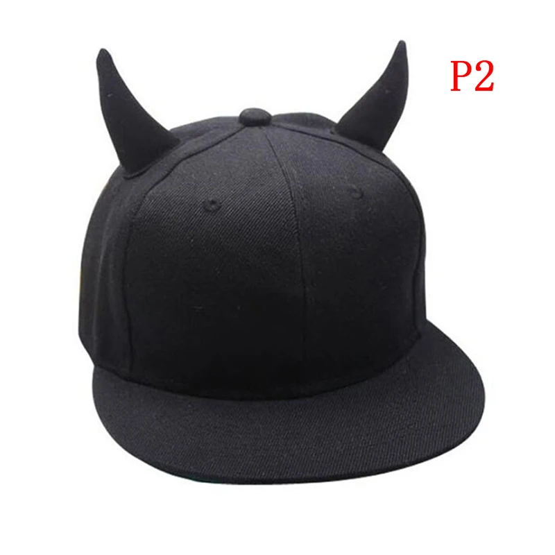 1 шт. бейсболка для мужчин и женщин Регулируемая бейсбольная кепка хип-хоп шляпа черный дьявол рога Кепка - Цвет: 55-60CM