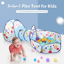 Детская игровая палатка 3 в 1 складной туннель комбо игровой домик детские игрушки Палатка Детский мяч для бассейна аксессуары для игр на улице большая палатка игрушка