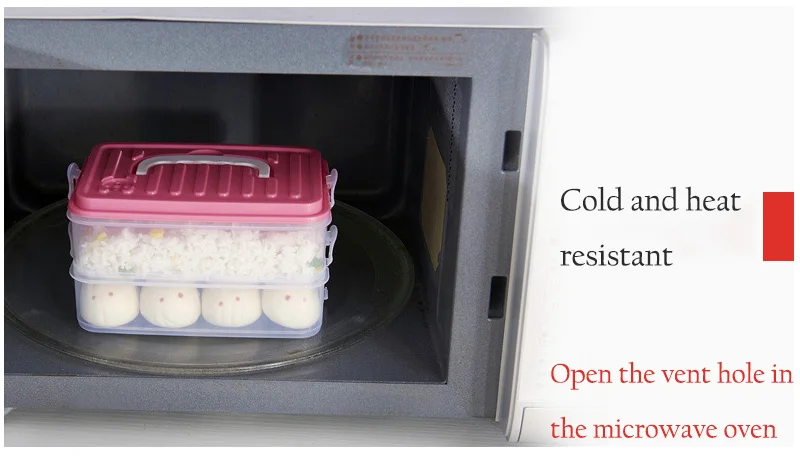 Refrigerator Storage Box Japanese Three-Layer Portable Microwave Oven Anti-String Flavor Lunch Box Food Dry Goods Storage Box