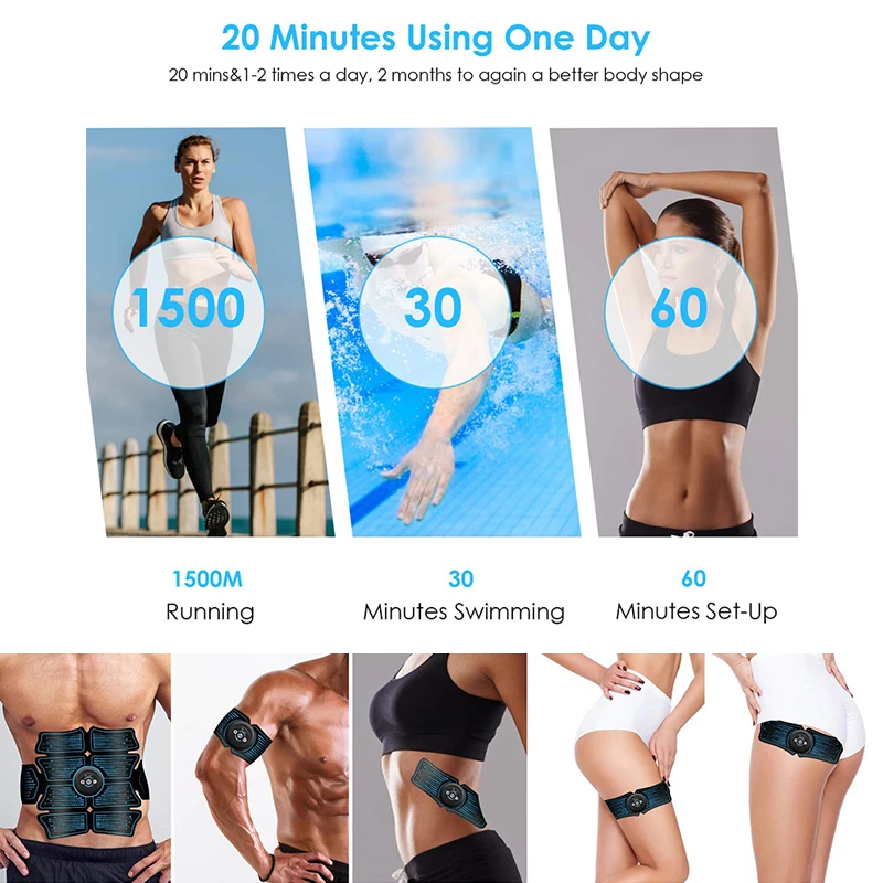 Electrostimulation Muscle Stimulator EMS Abdominal Vibrating Belt ABS Muscular Hip Trainer Massage Home Gym Fitness Equipment