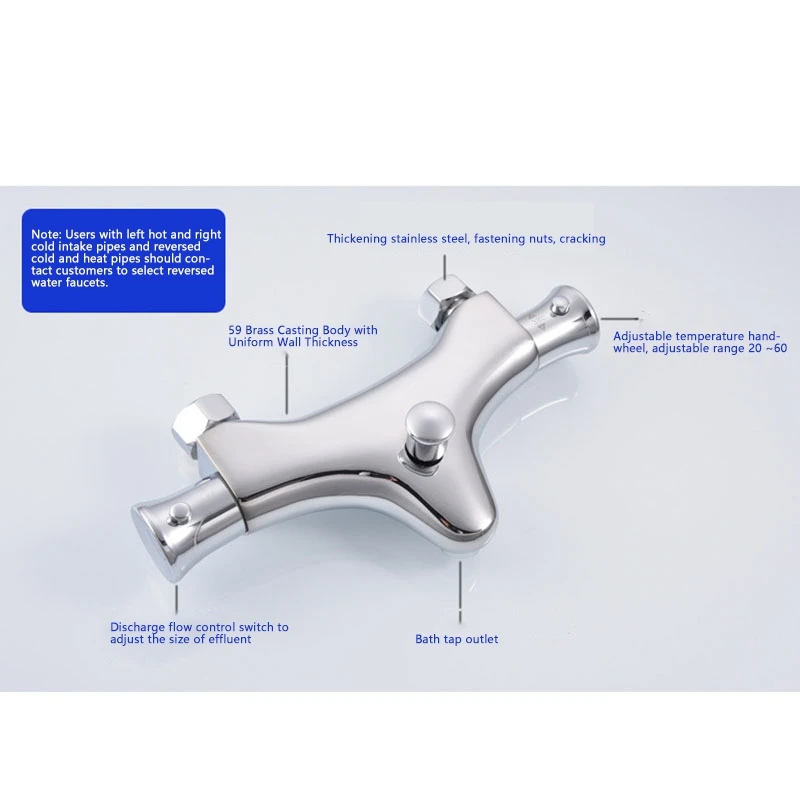 Thermostatic Shower Faucets Set Bathroom Bathtub Thermostatic Mixer Tap Hot and Cold Bathroom Mixer Mixing Valve Bathtub Faucet