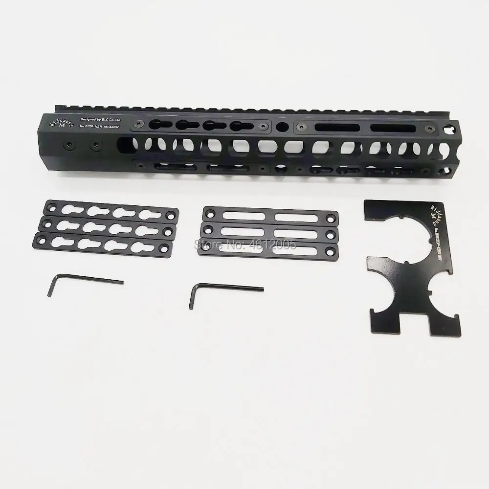 12 дюймов тактический ar15. 223 5,56 mlok keymod compatibele handguard свободном тонкий ar 15 Handguard Quad рельсовая сталь гайка для M4 M16