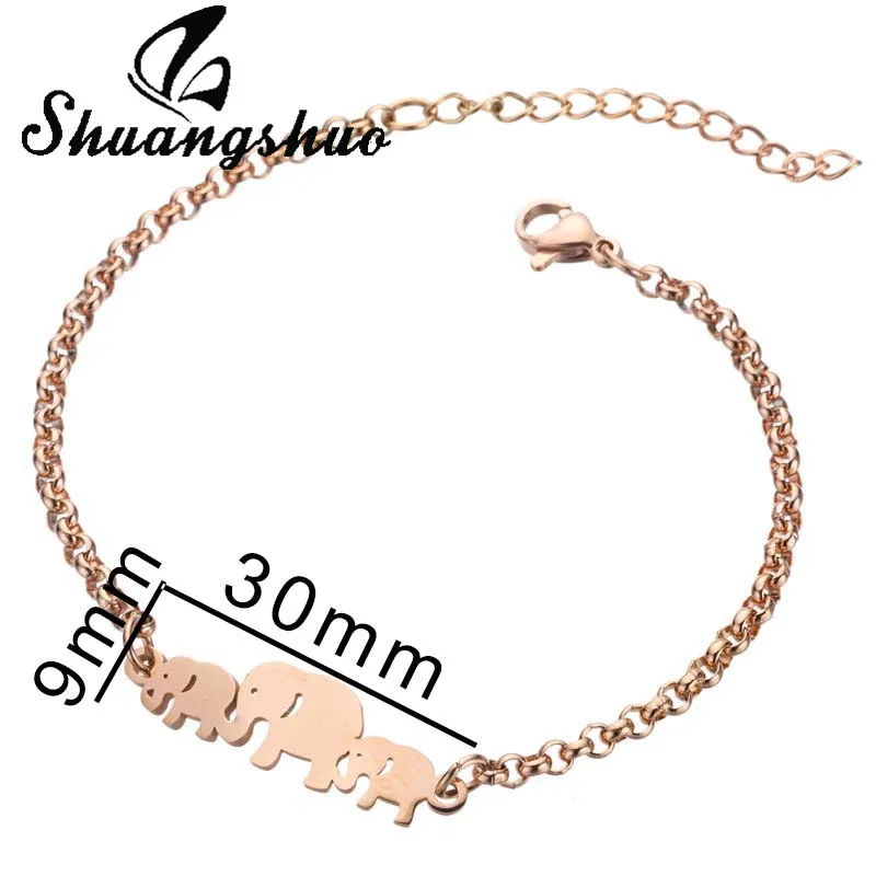 Shuangshuo из нержавеющей стали счастливый животных браслет с бабочкой для Для женщин девушки браслет манжеты Симпатичные Луна Звезда Браслет на ногу - Окраска металла: 155r
