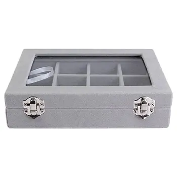 

24 Girds Earrings Ring Jewelry Storage Box Elegant Stackable Jewelry Tray Case Holder Organizers Storage Showcase with cover