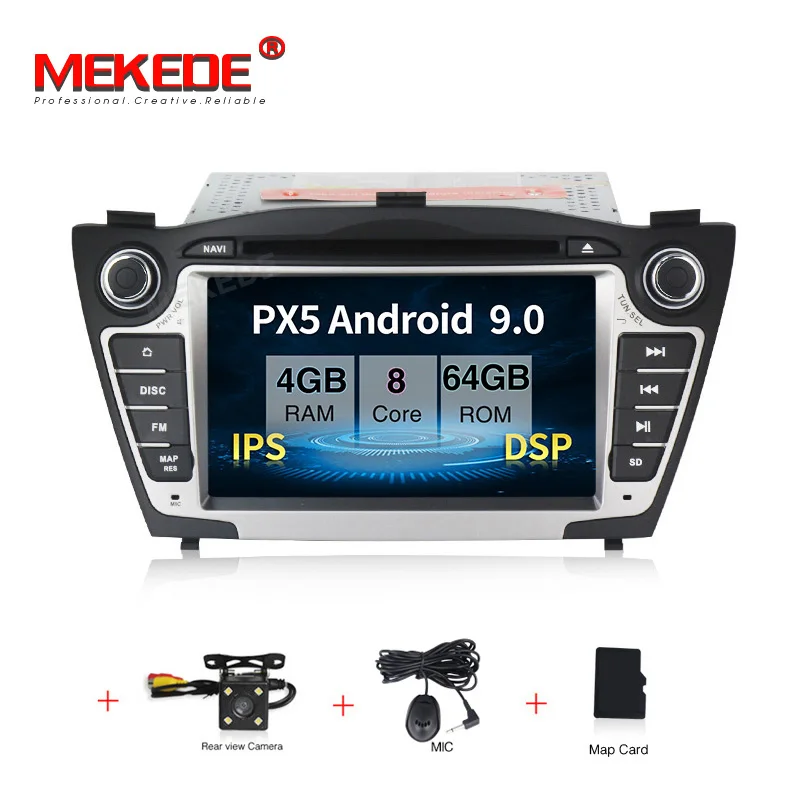 MEKEDE Автомобильный мультимедийный плеер gps 2 Din Android 9 для hyundai/IX35/TUCSON 2009- Canbus Авто Радио USB DVR dvd-плеер DSP FM - Color: CAR DVD CAMERA