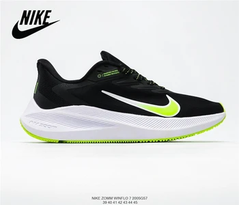 

Nike Zoom WINFLO 7th Generation Lightweight Breathable Casual Sports Running Shoes Men's 40-45 Black Green Men Spring2019 Low PU