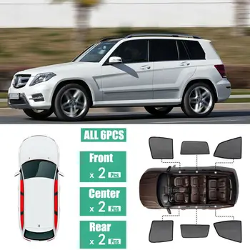 

Fit For Mercedes GLK 6Pcs Windows Sunshade UV Ray Protector Mesh Block Privacy Visor