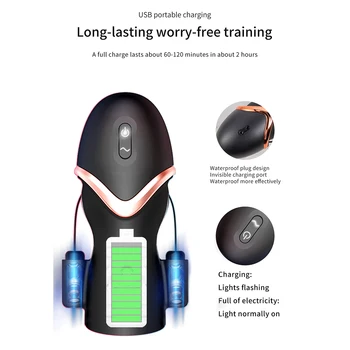 10 Frequency Auto Mastuburator Adult Toys Vibrator Glans Penis Training USB Charge Masturbation Device Erotic Sex Toys for Men 5