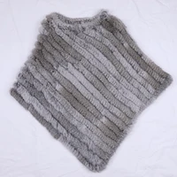 Genuine Rabbit Fur Knitted Natural Fur Poncho Fashion Wrap Coat Shawl Lady Scarf Natural Fur Wedding Party Wholesale Cape - Image 5