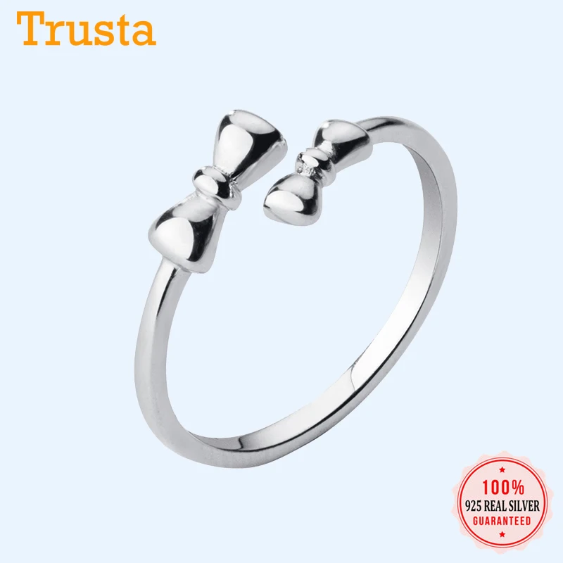 Trustdavis 925 пробы серебряные кольца с милым бантом Размер 5 6 7 для женщин и девушек ювелирные изделия из стерлингового серебра DA444