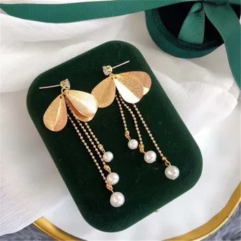 

Light The Luxury of Hand Made Irregular Ear Nails With Frosted Willow Leaves 14K Gold Filled Earring Jewelry For Women Best Gift