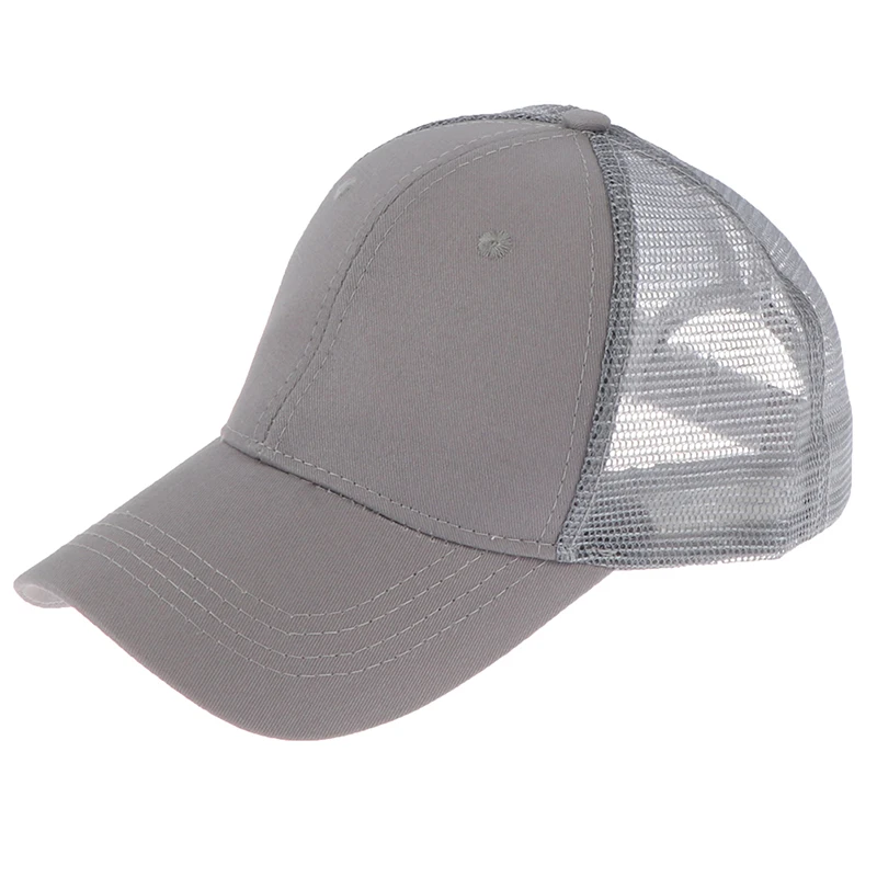 Регулируемый Спорт Бег Велоспорт кепки s теннисная кепка для женщин спортивный головной убор Лето грязный булочка сетчатые шляпы - Цвет: light Gray