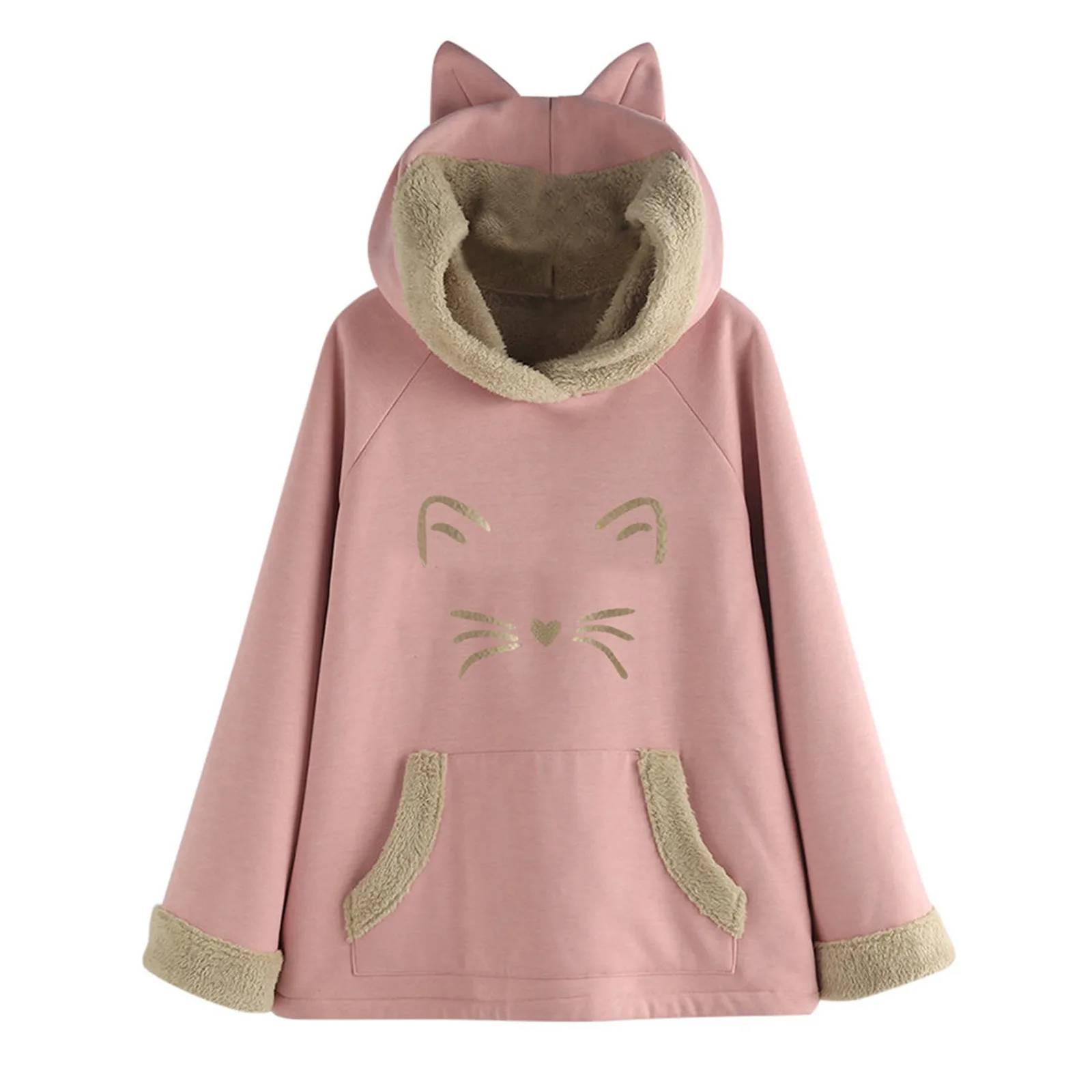 DSun Girl's Cute Cat Hoodie With Cat Ears Hooded Sweatshirts Pullover