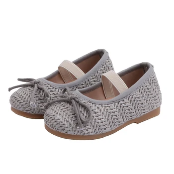 

CNFSNJ New 2020 Girls Children's Bowknot Suede Loafers Flat Shoes Kids Fashion Sneakers Baby Peas for Toddler/Little