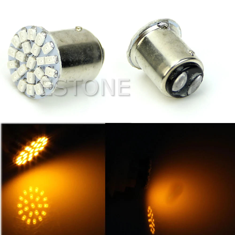 

New 1157 BAY15D 22-LED 1206 SMD 7528 Brake Turn Signal Light Bulb Lamp Yellow