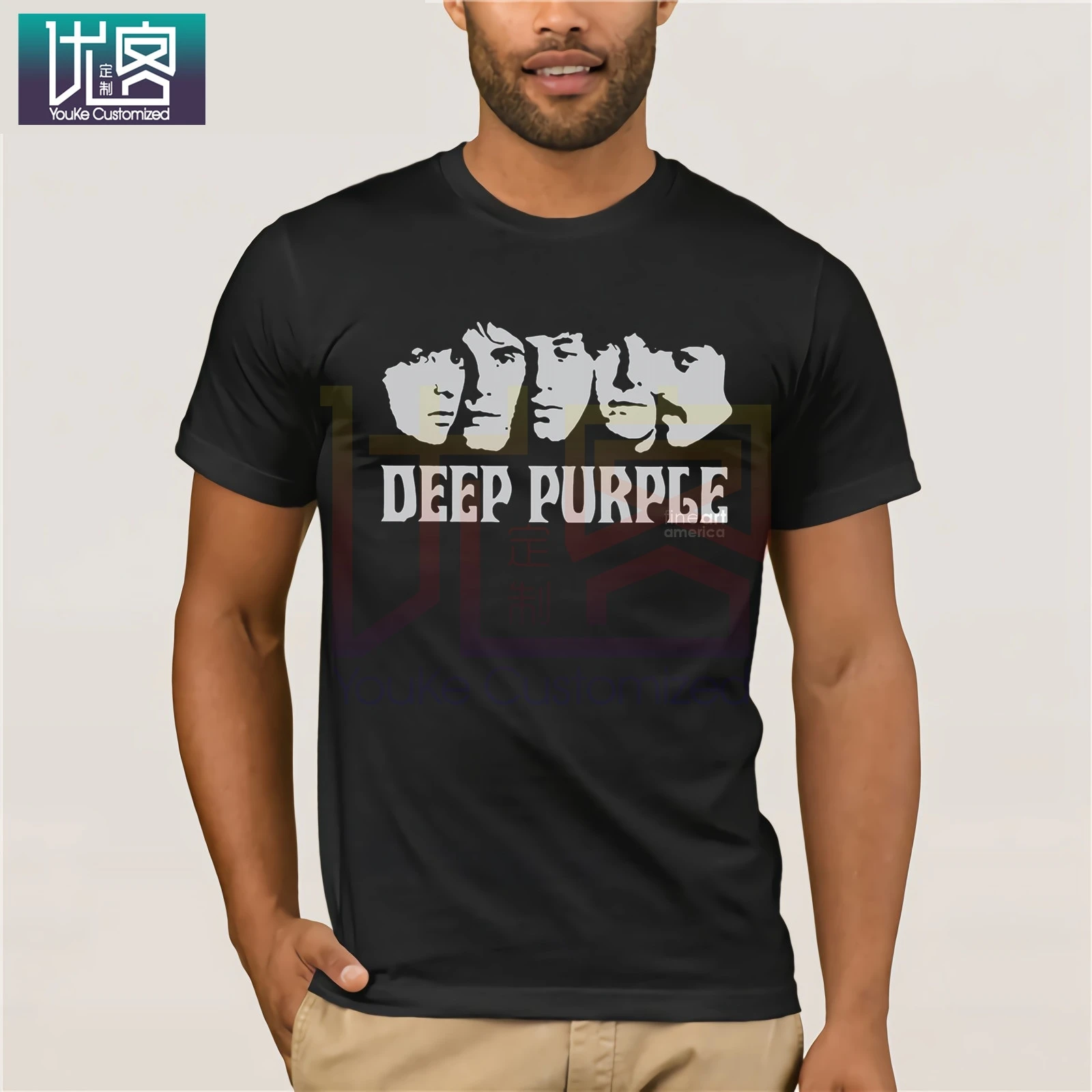 Deep Purple T-Shirt Cool Old Band Black Vintage Classic Rock Tees O-Neck T-Shirts Humor Tee Shirt 100% Cotton Tops Graphic |