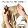 SNOILITE Women Long Straight Wire Secret Fish line Hair Extension Synthetic Black Brown Invisible Glueless One Piece Hairpiece ► Photo 3/6