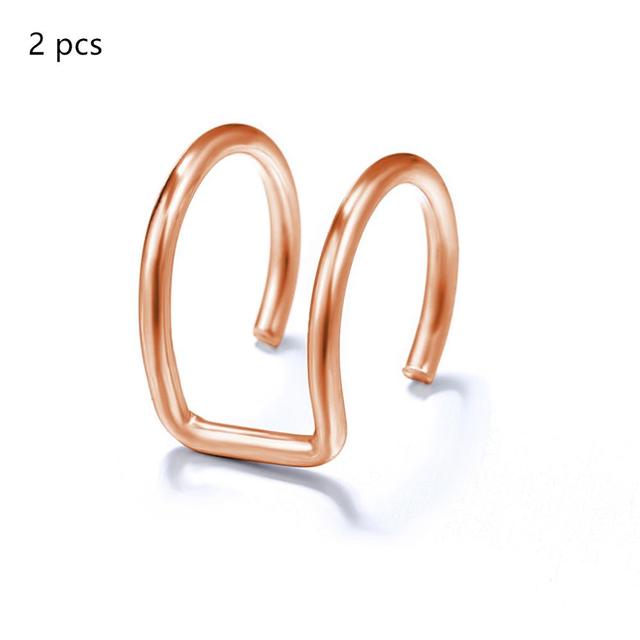 5Pcs/Set Ear Cuff Gold Leaves Non-Piercing Ear Clips Fake Cartilage Earring Jewelry For Women Men