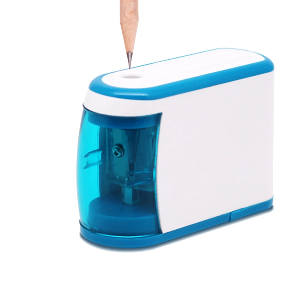 

Plastic Stationery Students Gift Auto Office Electric Home Pencil Sharpener Quick Non Slip Portable Kids Battery Powered School