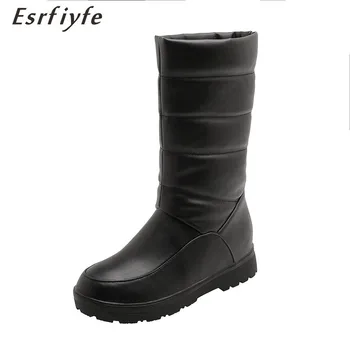 

ESRFIYFE 2020 New Women Boots Winter Shoes Platform Snow Boots Woman Plush Warm Female High Boots Plus Size Ladies Shoes Casual