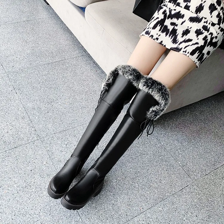 

women shoes 2021 Street Style Fashion Martin Boots winter Platform Over-the-knee Boot Leisure Shoes Women Mujer Black Botas 43