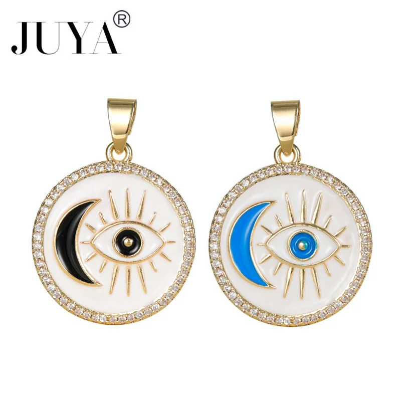 

JUYA 2021 Vintage Lucky Evil Eye Charm Pendants For Necklace Making Dripping Oil Necklack Pendants Handmade Jewelry Accessories