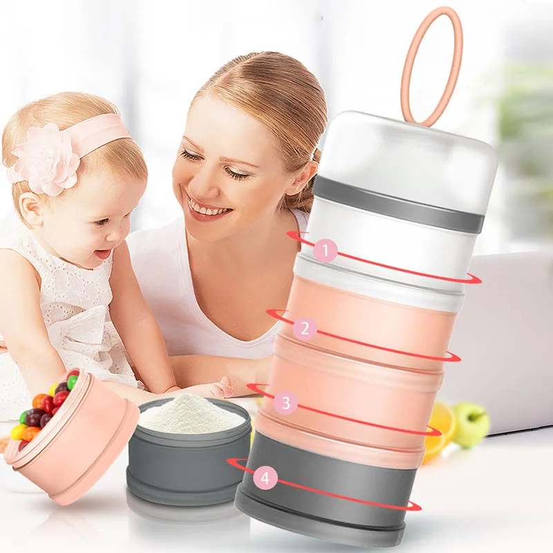 

1Pcs Four-layer Baby Powder Box Protable Large Capacity High Temperature Resistance Infant Milk Powder Box Food Storage Supply