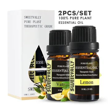 

2Pcs/Set Vanilla & Lemon Essential Oil Air Purify Essential Oil Fragrance Essential Oil For Air Humidifier Cleaner & Purifier