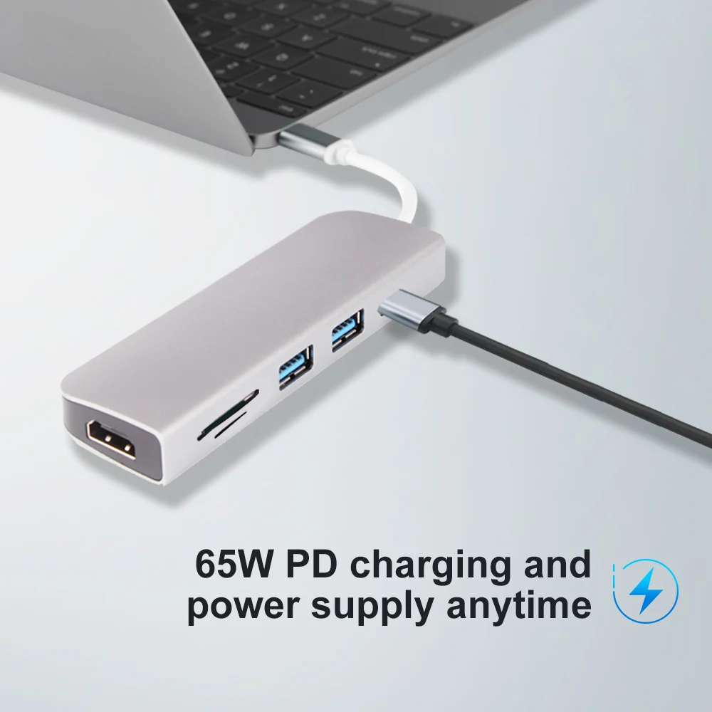 Док-станция USB C к HDMI USB 3,0 концентратор SD TF PD док-станция для MacBook Pro Dell hp lenovo type C док-станция для ноутбука