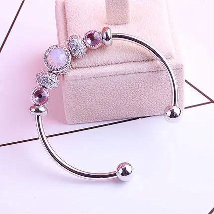 

High Quality 1:1 100%925 Sterling Silver Beads With Decorative Opening Bracelet Free Shipping