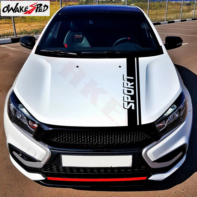 Bonnet Stripes Decor Aufkleber Für Lada Vesta Auto Haube Motor Abdeckung  Aufkleber Sport Styling Auto Körper Vinyl Aufkleber - AliExpress