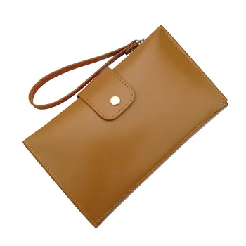 

Purse Women Fashion Solid Leather Mobile Phone Bag Wallet Back Side Clear Touching Screen Leather Bag Кошелек Женский Кожаный