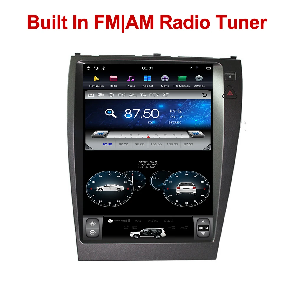 YAZH Android 9.0 Auto Radio Player For Lexus ES350 ES300 ES330 2006-2012 Bluetooth 5.0 DSP Head Unit 12.1\
