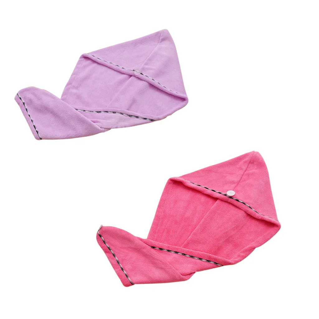 2PCs Microfiber Bath Towel Hair Quick Drying Lady Bath Towel Soft Shower Cap Hat for Lady Man Turban Head Wrap Bathing Tools#S