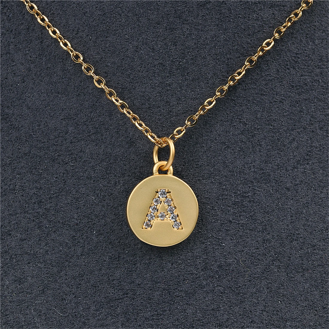 Подвески в виде алфавита с фианитами класса ААА медные маленькой подвески букв дневного света золотого