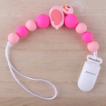 

New Baby Pacifier Chain Silicone Loose Beads Variety Animal Cartoon Silicone Molar Teether Toy Pacifier Chain Clip