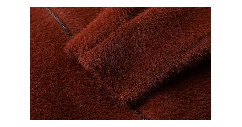 AliExpress, Зимний стиль, корейский стиль, искусственный норковый кашемировый кардиган, пальто с капюшоном, женское плотное шерстяное короткое пальто, женское платье