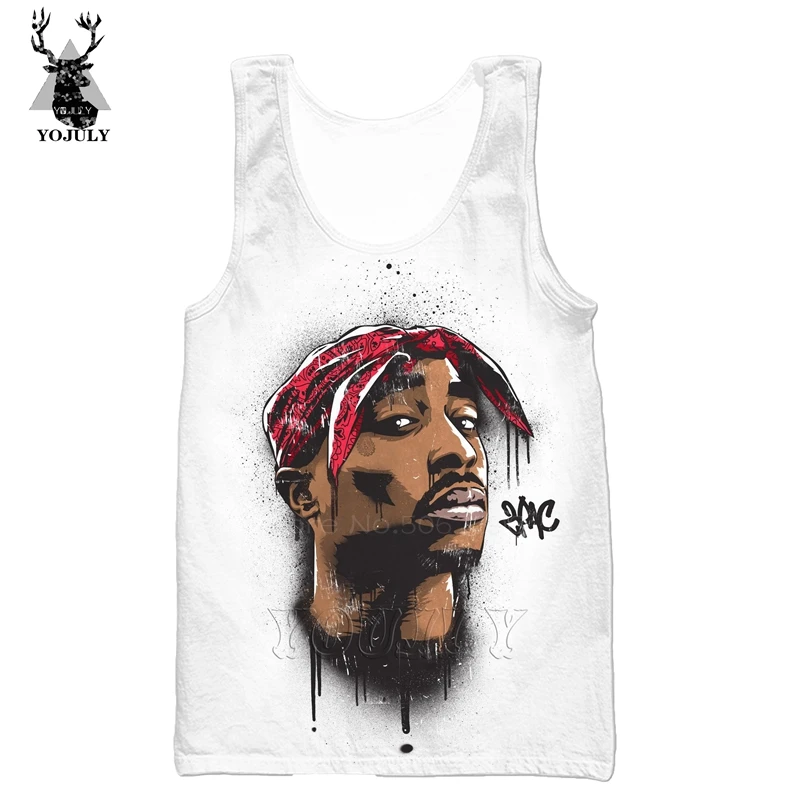 Legends Of хип-хоп рэппер 2pac жилет Мода off white Мужская 3d печать повседневная майка Мужская Уличная мускулаторная спортивная одежда V09
