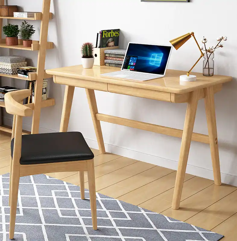 Walnut Oak Wood Desk Writing Table Simple Desk Computer Table