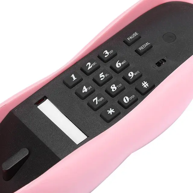 Mini téléphone fixe fixe portable pour enfants, téléphone fixe, lèvres  roses, baiser, dame, chambre, souris, décoration de table - AliExpress