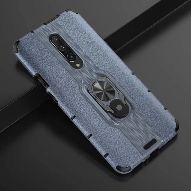 Navy blue Бронированный чехол для Oneplus 6, 6 T, 7 Pro, one plus, 6 T, 7, 1+ 7, чехол силиконовый ударопрочный с кольцом, Магнитный чехол для телефона - Цвет: Navy blue