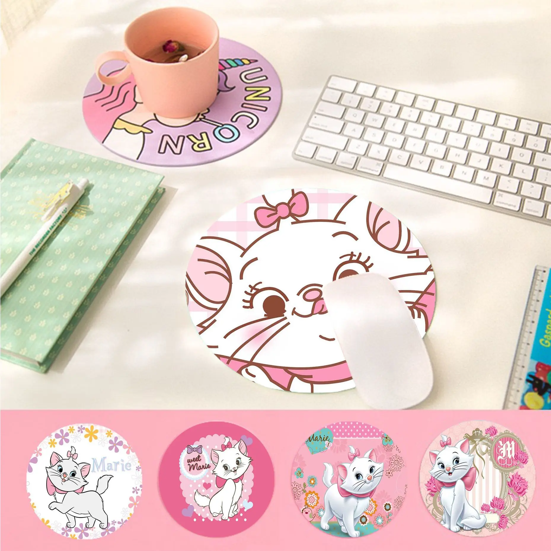 Резиновый коврик для мыши Disney аристократы Мари кошка прочный Настольный Коврик