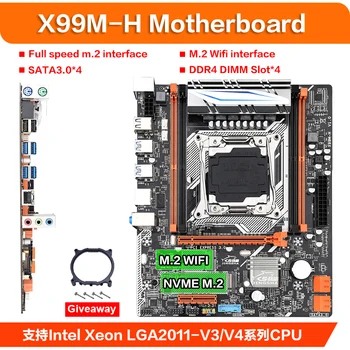 شراءX99M-H سطح المكتب اللوحة LGA 2011-v3 E5 وحدة المعالجة المركزية DDR4 خادم الذاكرة يدعم 2678V3 2620 V3 دعم SSD M.2 SATA 3.0 متر. 2 واي فاي