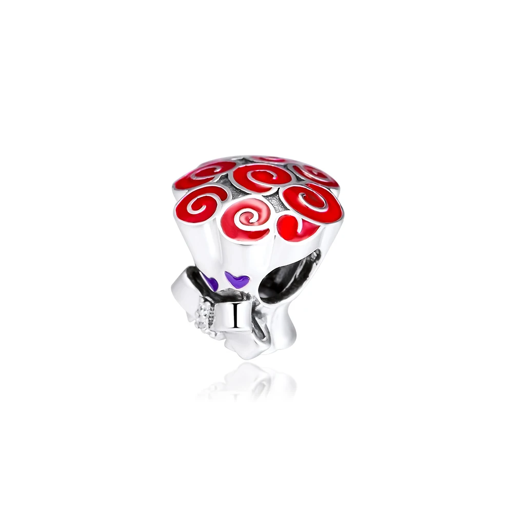 Подходит для браслетов Pandora Charms Праздничный букет бусин 925 пробы-серебро-ювелирные изделия