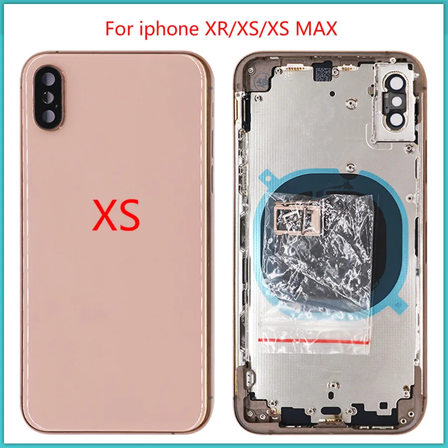 AAA + для iPhone XR XS Max задняя крышка корпуса батареи двери средняя рамка Шасси sim