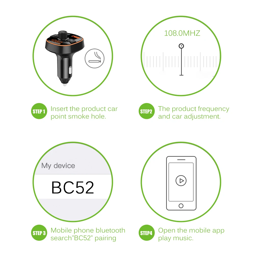 BC51 Bluetooth Автомобильный MP3-плеер беспроводной автомобильный fm-передатчик телефон беспроводной Bluetooth комплект Автомобильный музыкальный mp3-плеер