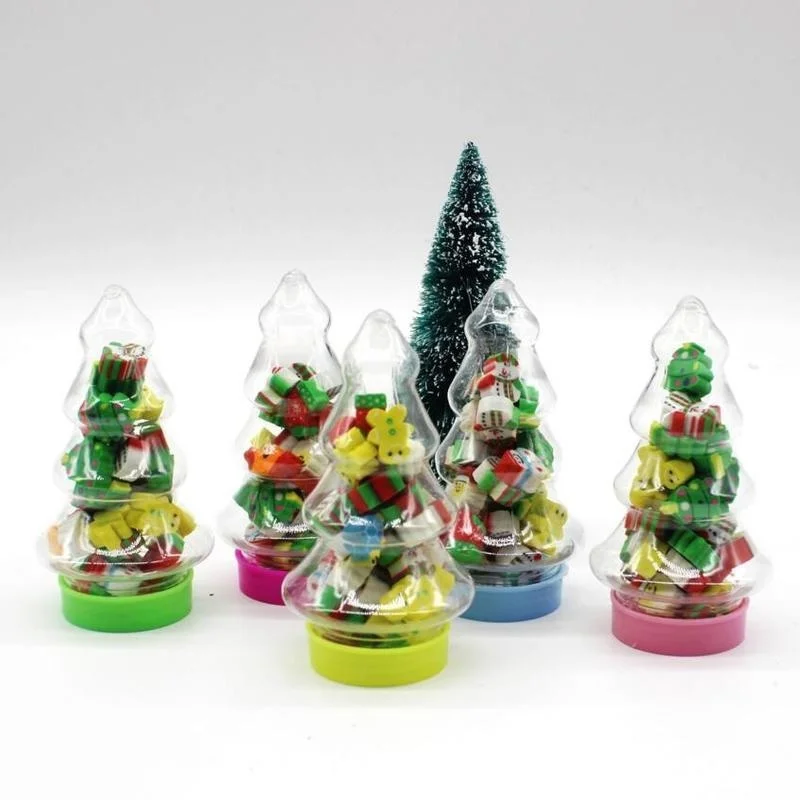 1 бутылка мини Ластик Kawaii Канцелярские товары для студентов Рождество Санта дерево милый фрукты утка животное творческие подарки для детей цвет случайный